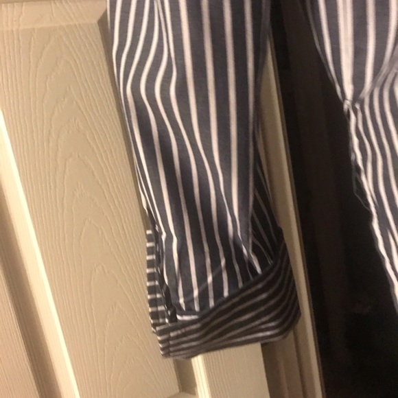 Navy and white striped cotton blouse - Picture 2 of 5